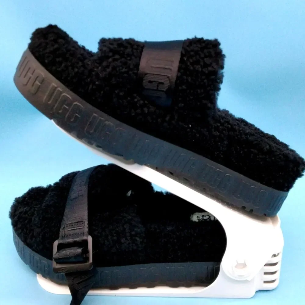 UGG Fluffita Black Platform Slides - Size 8 - EUC